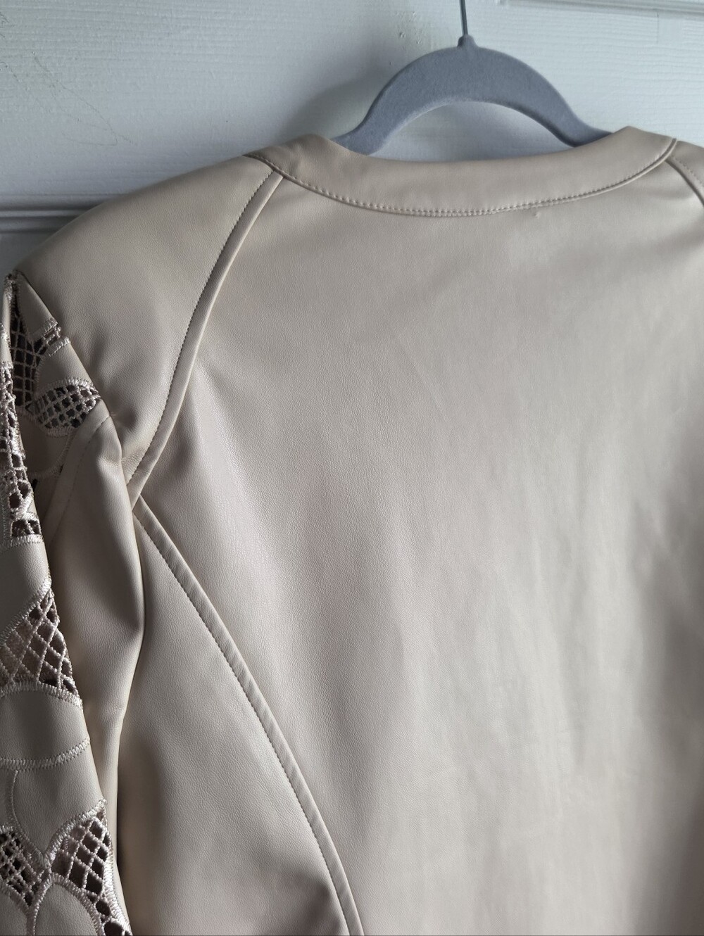Bagatelle Faux Leather Jacket - Moto Floral Lace Stretch Zip - NWT - Size L - Picture 11 of 12